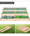 Dual Section Divisible Wooden Raised Garden Bed 8 By 2 Feet Elevated Planter Box For Flowers Vegetables And Herbs Ideal For Backyard Or Patio Outdoor Natural Wood Construction