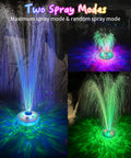 Floating Pool Fountain With LED Lights For Nighttime Glow 2 Sprinkler Modes Waterfall Effect Outdoor Pump in action