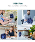 People using Go To Ultra Quiet USB Desk Fan With 360 Degree Rotatable Head 3 Speeds Ultra Portable Personal Table Fan