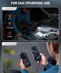 Compact L4 Tire Inflator Portable Air Compressor 150 PSI with LED light used as flashlight for car repair and power bank use