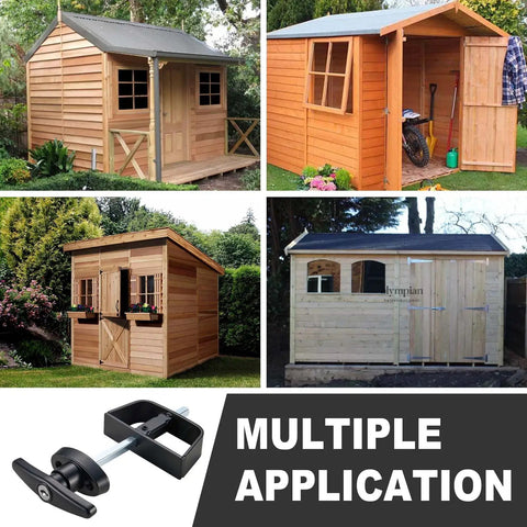 Heavy Duty Shed Door Latch Kit With T Handle Lock for various wooden sheds and applications