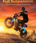 R6mini 1000W Fat Tire Electric Bike With Front Light And Bluetooth Speaker on rocky terrain at sunset