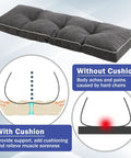 42 Inch By 16 Inch Bench Cushion With Durable Ties Cozy Memory Foam Comfort Non Slip Bottom For Indoor Outdoor Patio Seating Dark Grey illustration