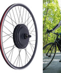700C Front Wheel Electric Bike Conversion Kit 48V 1000W Hub Motor shown from side view, designed for quick ebike DIY upgrades.