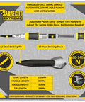 Smooth Operator Automatic Variable Force Center Punch Precision Scribe Tool For Job Site features adjustable force and S2 steel tip.