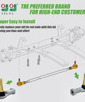 Golf Cart Tie Rod End Ball Joint Kit For TXT 2001 Up Electric And Gas 2 Piece, two silver tie rod ends