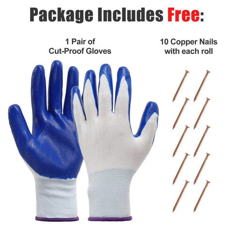 Package includes free cut-proof gloves and 10 copper nails with Copper Flashing Roll Nearly 100 Percent Pure Copper 16 Oz 24 Gauge