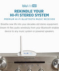 Long Range Bluetooth 5.3 Music Receiver With Audiophile DAC LDAC And AptX HD on stereo system setup.