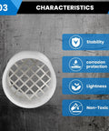 Two Inch Schedule 40 PVC Vent Cap With Mesh Screen And Stainless Steel Termination Cap For Furnace PVC Pipe blocking debris