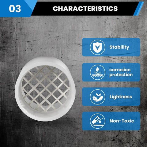 Two Inch Schedule 40 PVC Vent Cap With Mesh Screen And Stainless Steel Termination Cap For Furnace PVC Pipe blocking debris