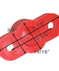 Heavy Duty Red Insulated Battery Power Junction Terminal Block With 3/8 Inch Lug dimensions shown in detail on a white background.
