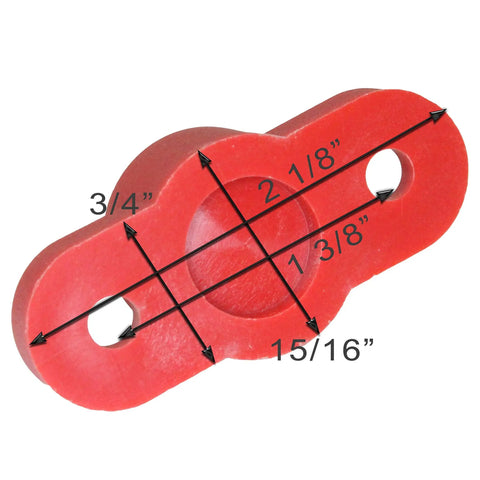 Heavy Duty Red Insulated Battery Power Junction Terminal Block With 3/8 Inch Lug dimensions shown in detail on a white background.