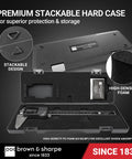 Premium stackable case with high-density foam for 8 Inch Digital Caliper With IP67 Stainless Steel Build.