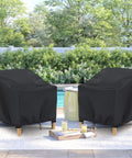 2 Pack Waterproof Patio Chair Covers For Outdoor Furniture Heavy Duty 600D All Weather Protection 32W X 37D X 36H Black