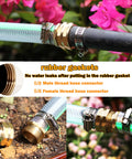 Solid Brass Garden Hose Repair Connector Kit With Clamps For Male And Female Fittings Five Eighth Inch US Thread close-up view