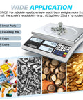 Pro Grade Industrial Counting Scale For Small Parts With 30 Kg And 66 Lb Capacity, 1G Precision, Switchable Units, displayed with small parts.