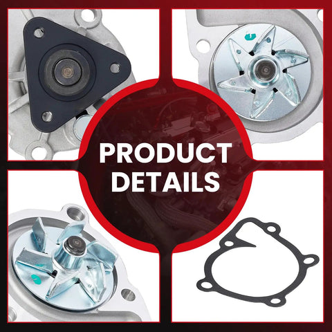 Premium Engine Water Pump For Kia Optima Rondo Sorento Sportage 2011 Through 2021 Heavy Duty Gas Motor Cooling Replacement close-up parts.