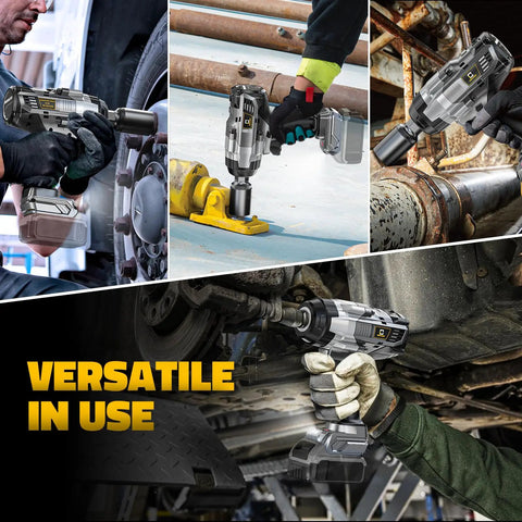 Get Ready To Rumble. This Cordless Impact Wrench Delivers Serious 1700 Ft-Lbs Torque For Tough Jobs. Works With DeWalt Batteries. Comes With Six Sockets And A Carry Case. Brushless Motor Keeps Things Going. Great For Automotive And Heavy Machinery Tasks.