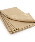 Folded Heavy Duty Fiberglass Welding Blanket 4x6 Ft Built Tough Fireproof Insulation Shield With Grommets 8mm Thick Weld Cover.