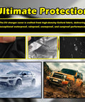 Built Tough Magnetic Electric Vehicle Charger Cover With Premium All Weather Shielding And Tear Resistant Oxford Fabric Keeps Your Charging Plugs Nailed Shut Against Gnarly Rain Snow Or Blazing Summer Sun close-up of Oxford fabric details