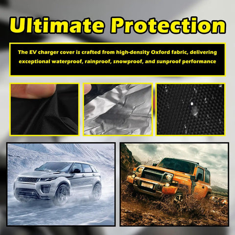 Built Tough Magnetic Electric Vehicle Charger Cover With Premium All Weather Shielding And Tear Resistant Oxford Fabric Keeps Your Charging Plugs Nailed Shut Against Gnarly Rain Snow Or Blazing Summer Sun close-up of Oxford fabric details