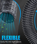 Heavy Duty 3 Inch By 6 Ft Flexible Nylon Heater Vent Hose For 2KW 5KW 8KW Heaters showing flex and airflow