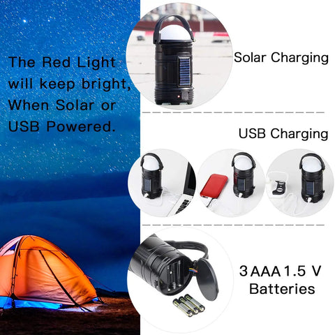 4 Pack Solar Lantern Flashlights For Camping And Emergencies USB Rechargeable 2000mAh Battery Tent Lights Power Outages