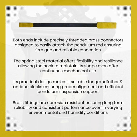 Five And A Half Inch Pendulum Rod Suspension Spring With Dual End Attachments For Grandfather Clocks Replacement Part