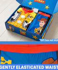 Two Piece Toy Story Boys Rash Guard And Swim Trunks Set With Woody And Buzz Lightyear Graphics Back Zip Rash Vest And Quick Dry Swim Shorts For Ages 3 To 7 The Cool Poolside Beach Day Outfit Loved By Little Fans in box
