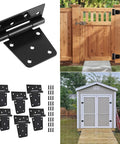 4 Pack Folding Garden Gate Hinges Heavy Duty Door Hinges For Wood Shed Barn Fence Gate Swing, black iron hinges and screws