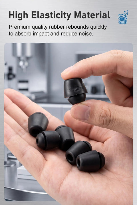 Amp Up Your Daily Ride With These Top Shelf 10 Pack Car Door Buffer Pads Heavy Duty Rubber Shock Absorbers Silence Door Slams Cushion Impact And Guard Panels In Black, showcasing black rubber pads in hand.
