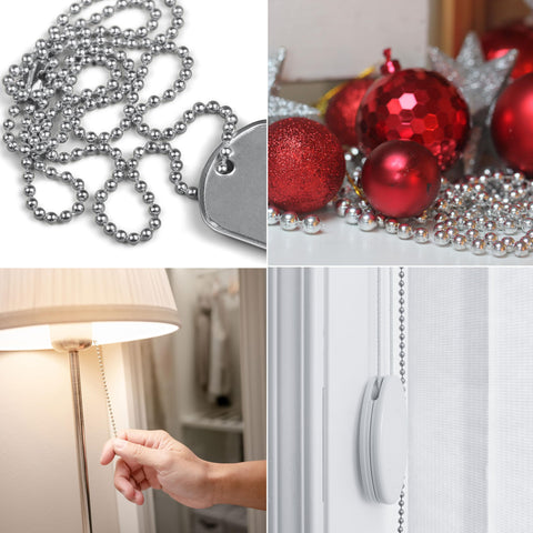Stainless Steel Ball Chain Spool With 100 Feet of Beads Measuring Three Sixteenth Inch and 100 Clasps for DIY Projects in various uses