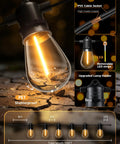 100 Feet Solar String Lights Outdoor Waterproof With Remote Timable Type C Port 31 Plus 2 LED S14 shatterproof bulbs lit