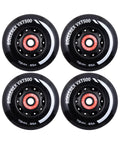 VXT500 Inline Skate Wheels 4 Pack With Optional Bearings Spacers And Washers Durable Replacement Roller Blade Wheels For Indoor And Outdoor Skating 72mm Steel Black