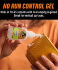 Gel Glue XL Clear Quick Bonding For All Purpose Repairs And Projects On Glass Plastic Wood Metal Ceramic Rubber Leather And More Thick No Run Formula For Vertical Surfaces 25 Gram Pack Of 1 being applied to a ceramic surface