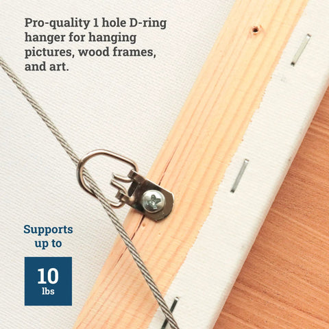 Picture Hangers With Screws D Ring Bulk Pack 100 Pro Quality Hanging Hardware For Wood Frames Easy Install Back Of Frame Detail