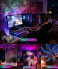 Star Projector 4 in 1 Aurora Night Light With Bluetooth Speaker, White Noise, in gaming, relaxation, and romantic settings