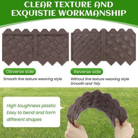 Interlocking No Dig Garden Edging Border Kit For Lawns And Flower Beds 30 Pack 30 Ft with obverse and reverse texture detail