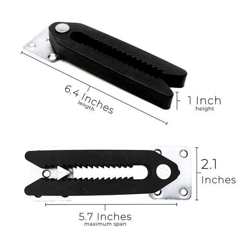 Heavy Duty Steel Couch Clamps Keep Your Section Locked Down Adjustable Non Slip Sofa Connectors dimensions and details shown.