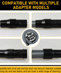 Four views of adapter models for 10ft Heavy Duty 1-7/8 Inch Wet Dry Vacuum Hose And Accessories Kit Compatible With Ridgid And Craftsman Vacs