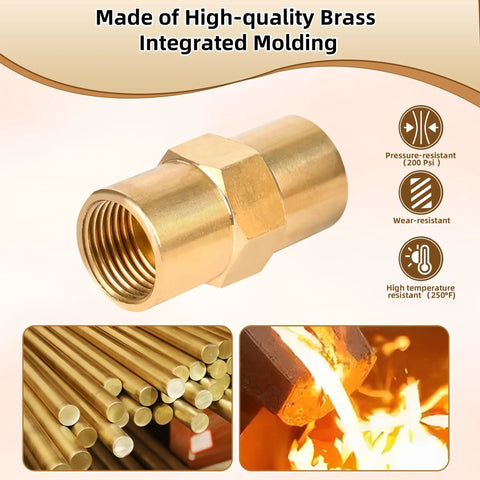 Brass Inert Arc Hose Coupler Kit Two Pack 5/8 Inch Female to Female Weld Hose Adapters for Welding and Industrial Use with Leak Free Sealing AW 430 Compatible CGA 032 Thread