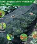 Two Pack Mosquito Netting For Patio And Garden Black 10 X 16.5 Ft Poly Mesh Screen Protecting Vegetables from Pests