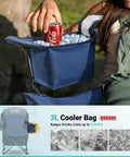 Close-up of 3L cooler bag on Camping Chair With Canopy Shade For Outdoor Adventures, Oversized 330Lbs Heavy Duty Folding Beach Chair