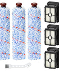 CrossWave Replacement Kit For CrossWave Pet Pro 1785 2306 Series Vacuum Cleaner 3 Pack Multi Surface Brush Rolls 3 Pack Vacuum Filters Fits 1785 1785G 17854 Series Compare To OEM 1608684 1608683, three brush rolls and filters