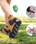 Lawn Aerator Shoes With 26 Stainless Steel Nails Adjustable Loop Strap And Snap On Buckle Easy Install No Fuss Walk Around
