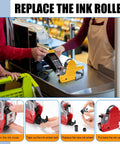 Guide on replacing the ink roller for Three Set Price Gun Labeler Kit With Fifteen Thousand Blank White Labels And Three Ink Rolls.