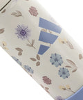 Double Wall Vacuum Insulated Metal Water Bottle With Secure Straw Lid Keeps Drinks Ice Cold Through The Daily Grind And On The Go Hustles For Gym Goers And Office Crews with floral design and blue accent.