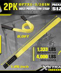 Two Pack 1 Inch By 8 Foot Beefy Lift Slings With Wear Guard Ends Flat Eye Web Straps Heavy Duty Lifting Slings 2 Reinforced Loops