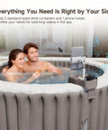 Hot Tub Table Tray With Adjustable Phone Holder And Dual Drink Caddies For Outdoor Pools And Spas, Easy Tool Free Setup