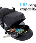 Ride Ready Under Seat Bike Saddle Bag Ultra Durable PU Diamond Grid Pouch open showing contents 1.5L capacity
